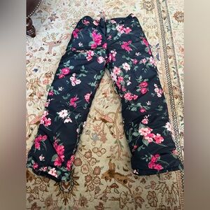 Children’s Place Black and Pink Floral Snow Pants